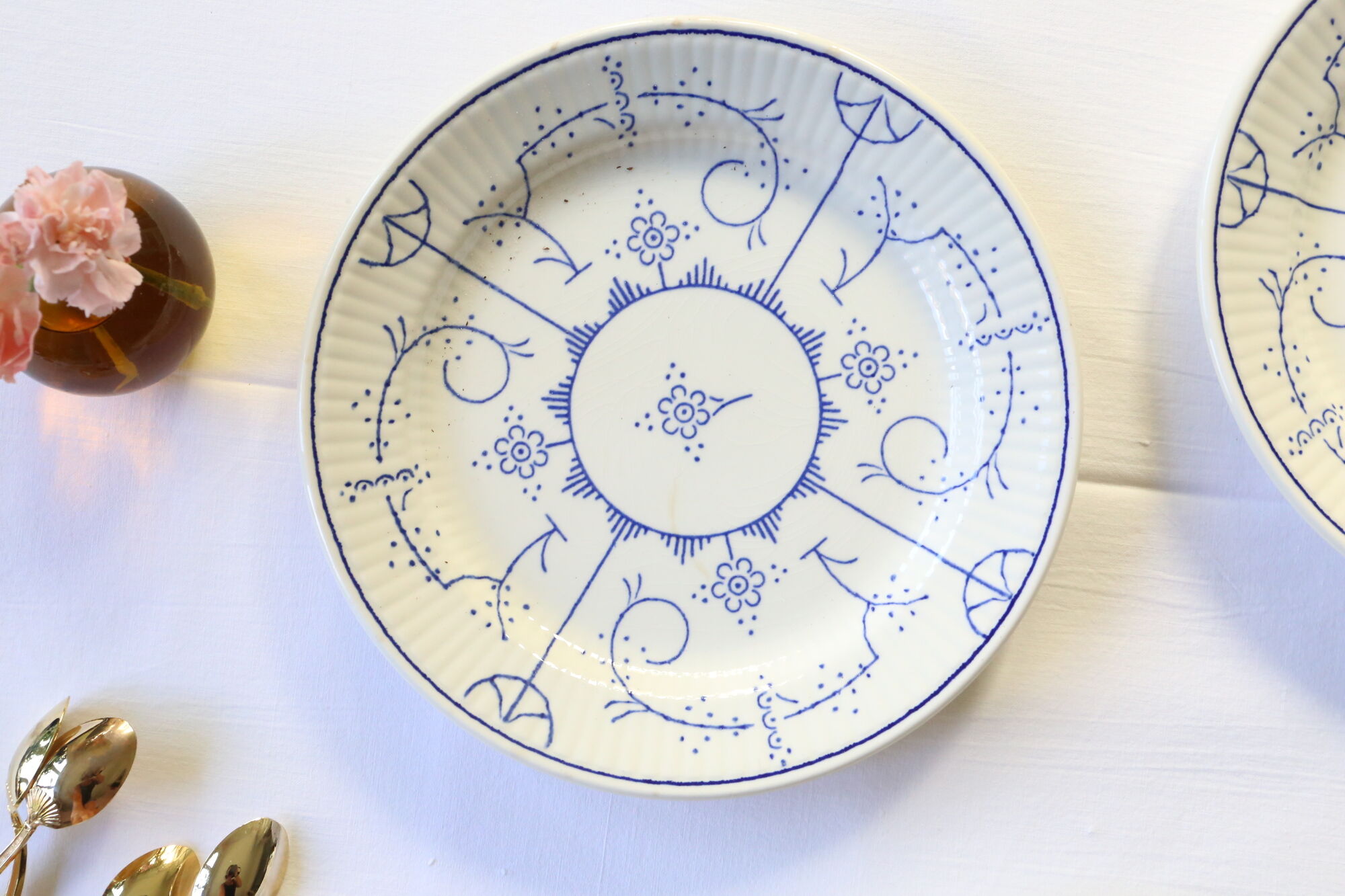 Set of 6 dessert plates Boch La Louvière Belgium, vintage, Belgium