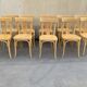 Set of 10 bistro chairs in light beech.