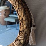 Art Deco oval mirror in gilded wood, France circa 1920