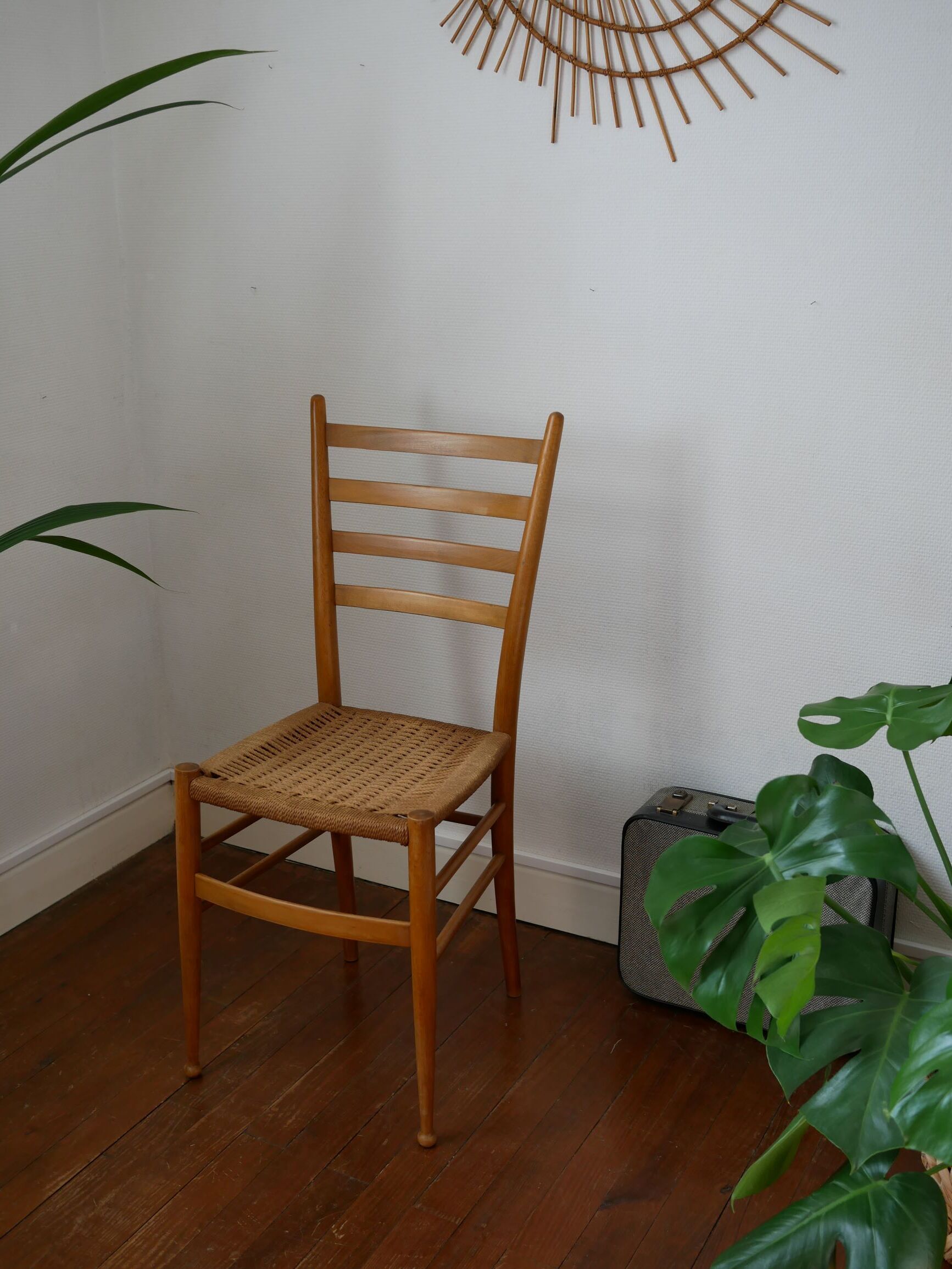 Chairs made of wood and rope