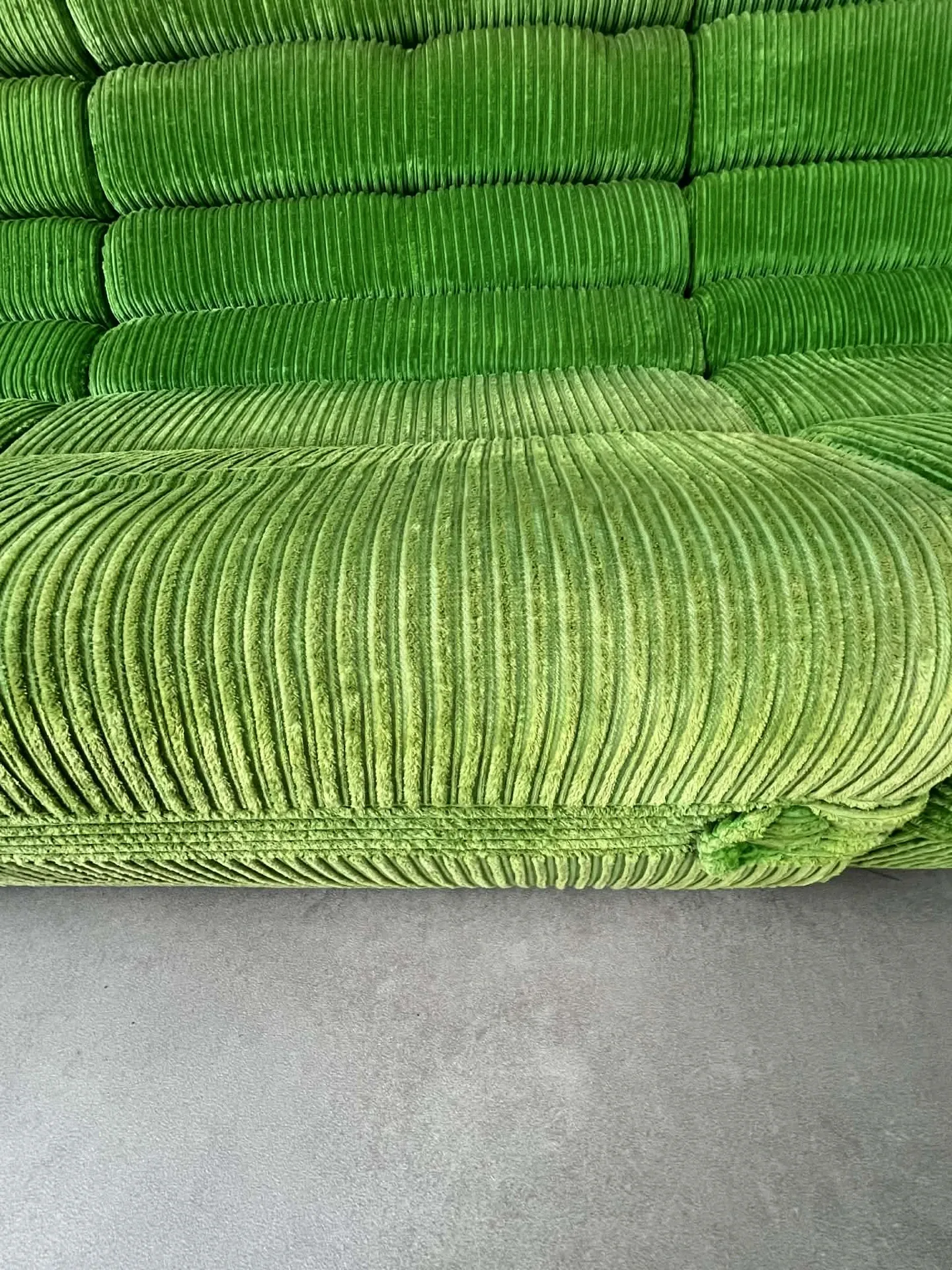 Modular green velvet corner sofa, 1970s