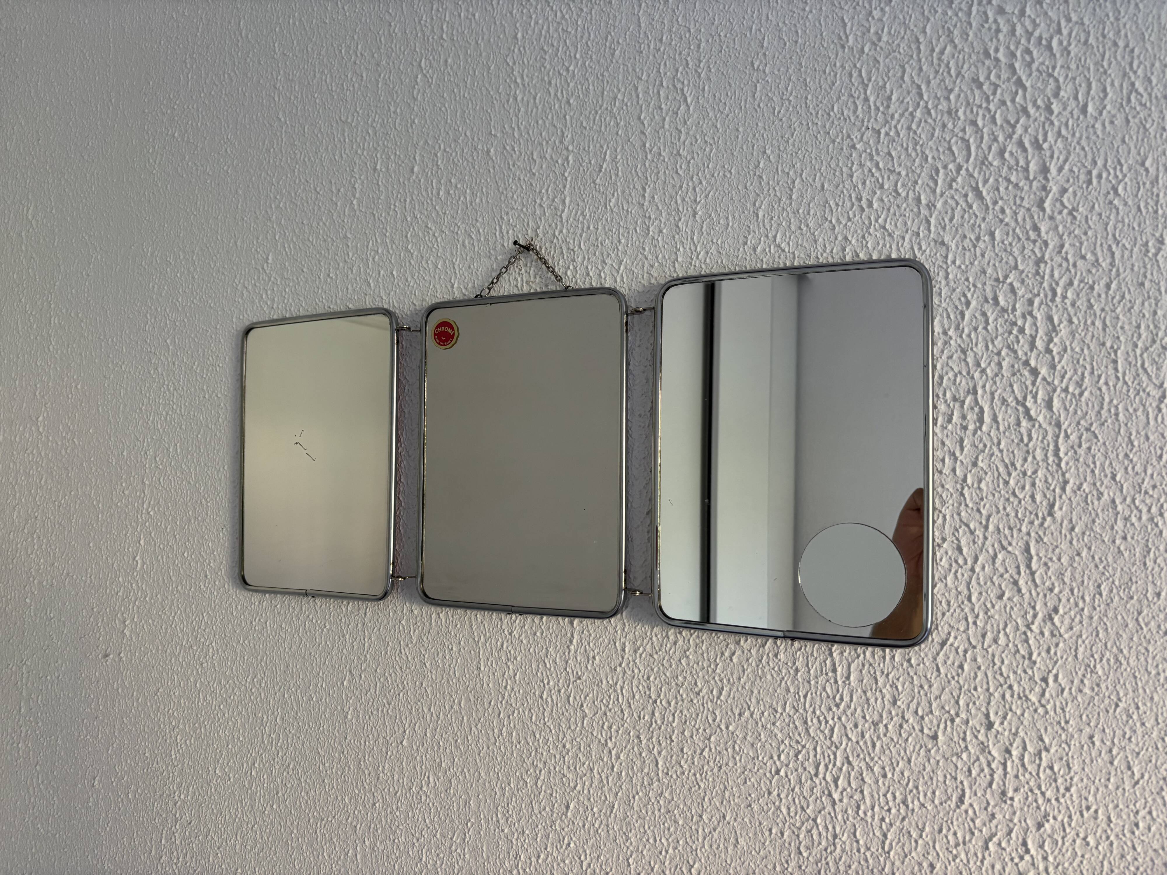 Miroir triptyque de barbier, 1960