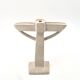 Moroccan candle holder in carved white beige stone, 1970s.