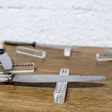 6 Christofle silver-plated metal knives