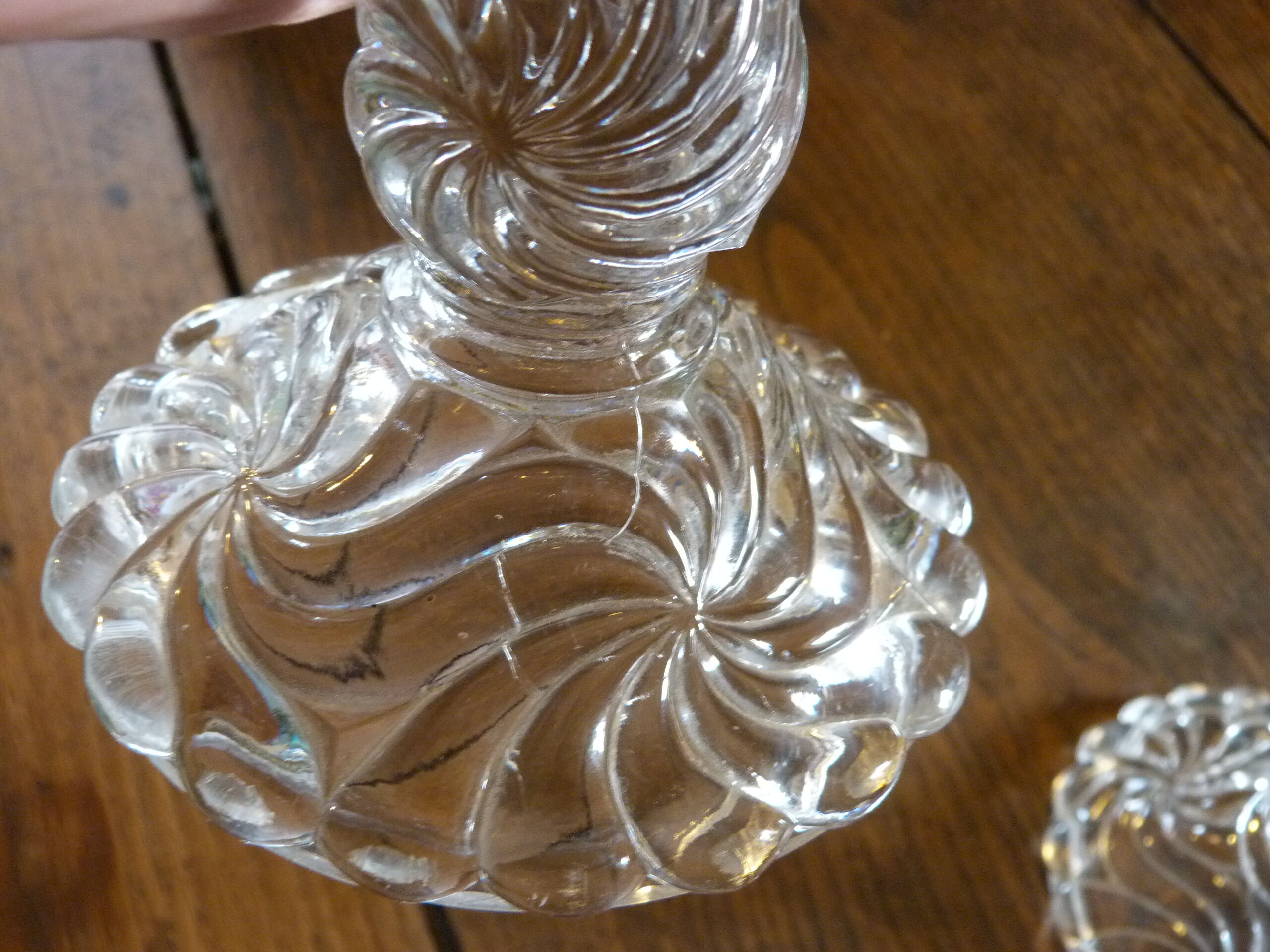 Set of 2 torches candle holders crystal Baccarat model Bamboo