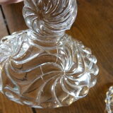 Set of 2 torches candle holders crystal Baccarat model Bamboo