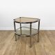 Half-moon side table double chrome tray and smoked glass 70's