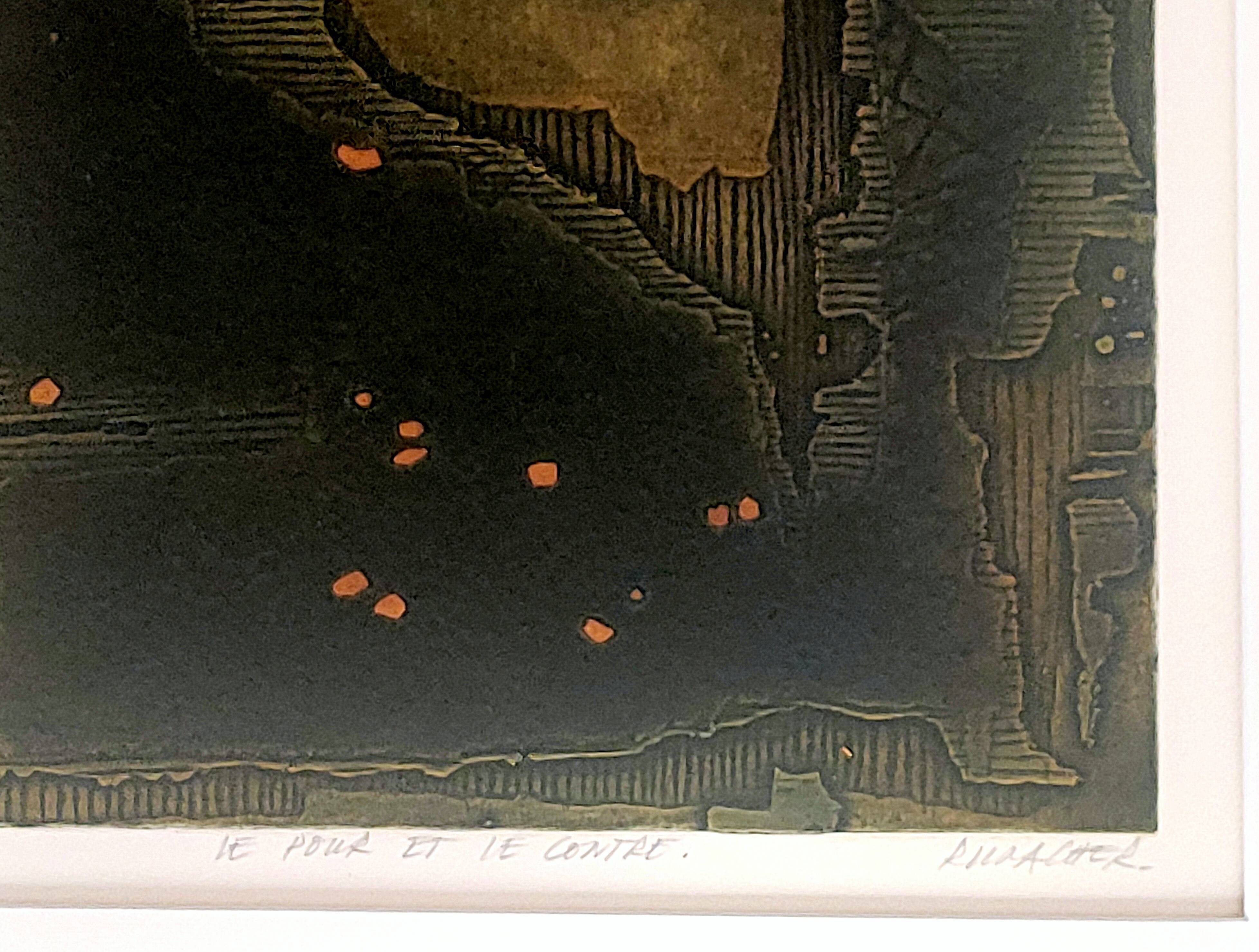 Tableau Suzanne RUNACHER – Gravure 69/130, ''Le Pour et le Contre'' - 1966