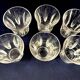6 glass shot or vodka glasses with leaf decoration
