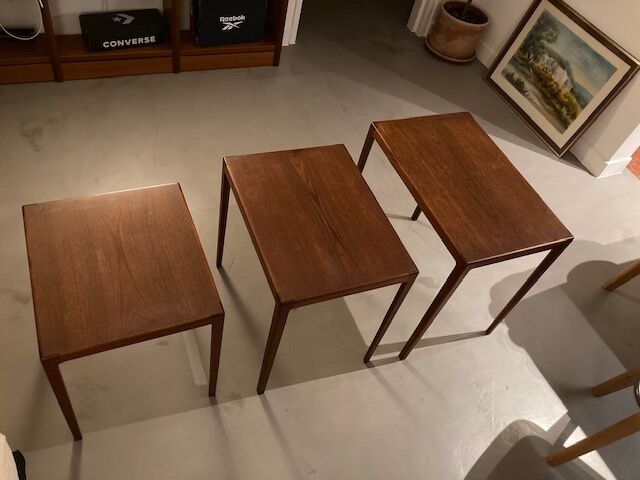 Teak nesting tables by Ludvig Pontoppidan