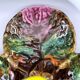 Vintage Vallauris A.M. plate – quadrilobed enamelled bowl with lemon – 50s