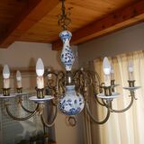8-lamp ceramic electric chandelier