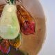 Pear slip plate in relief