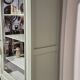 Glass display cabinet with drawer