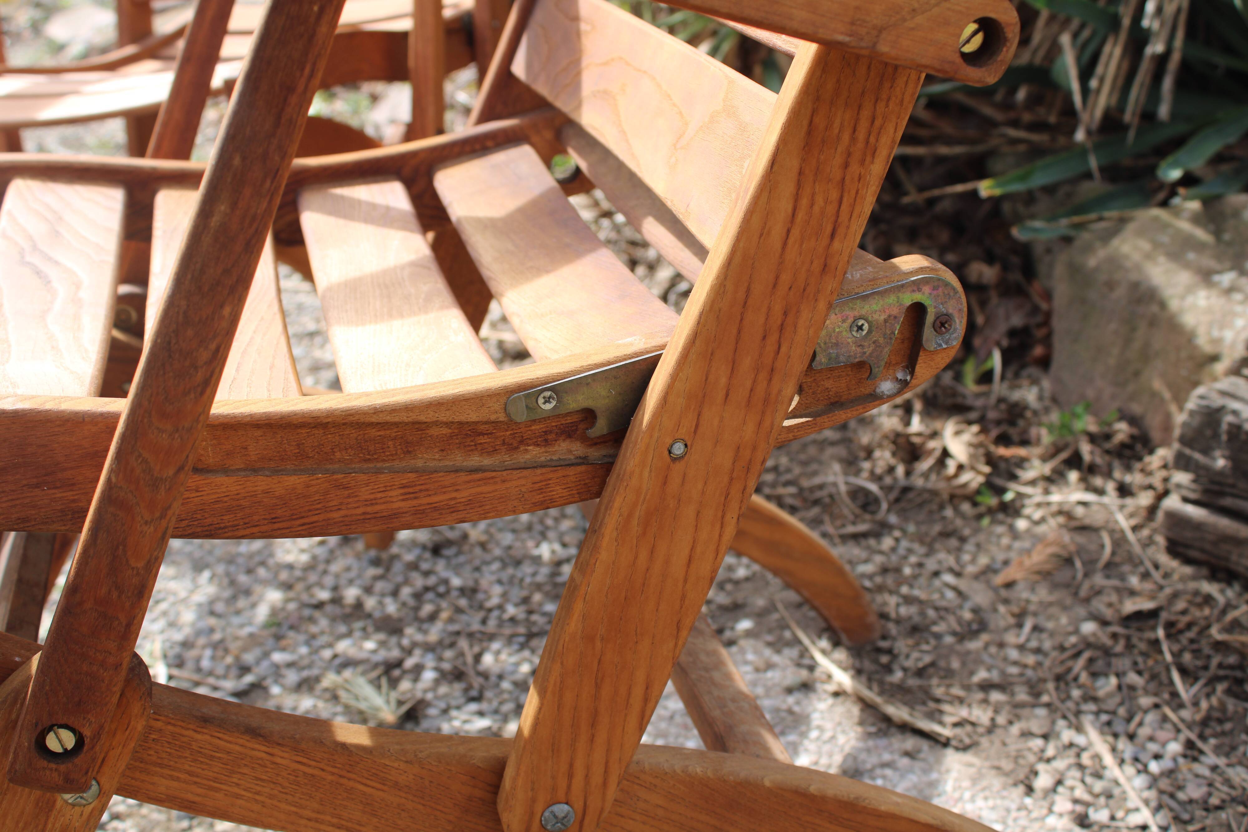 Pair of teak garden chairs 50s