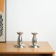 Pair of Chrome Candlesticks, Industrial Minimalist Design, European, 1970s