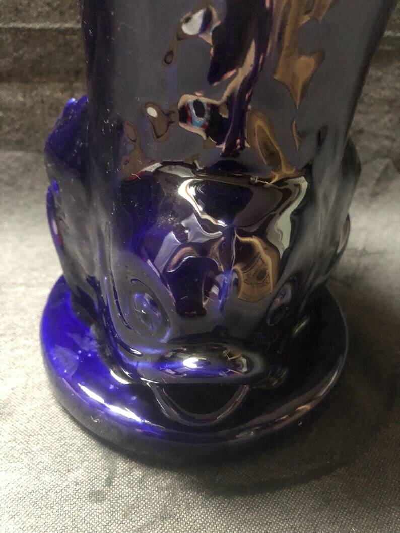 Vintage Cobalt Blue Fish Vase - Ricard Ceramics Workshop