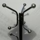 1960 chrome and brown parrot coat rack, 8 balls, marble base