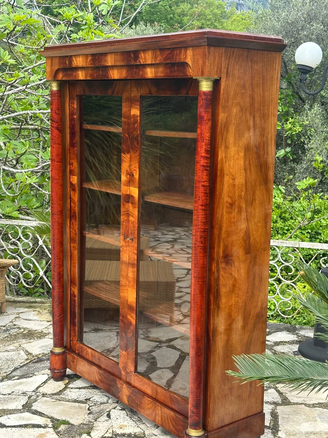 Empire Style Mahogany Display Cabinet/Bookcase, 19th Century