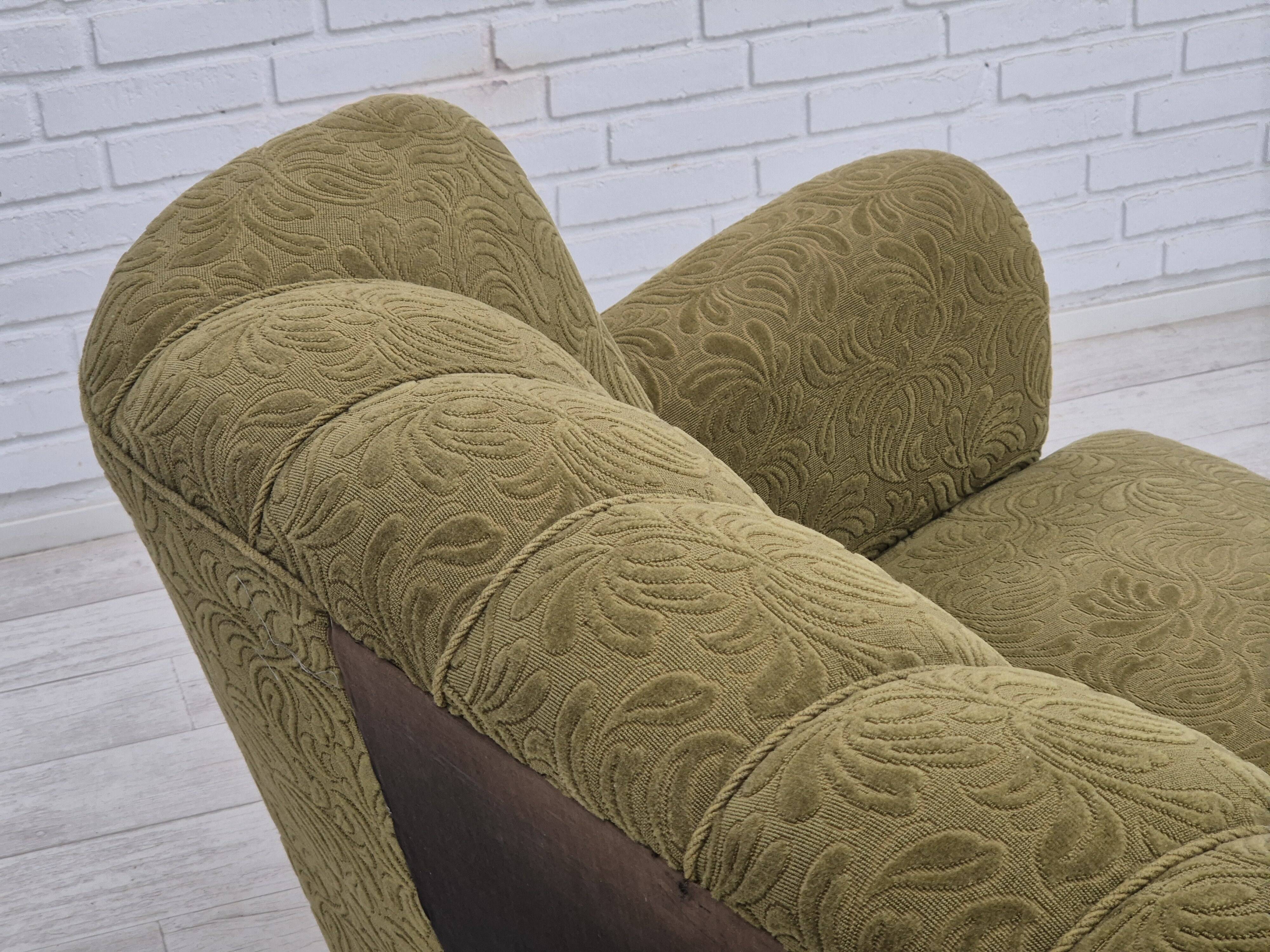 1960s, Danish 3 seater sofa, original very good condition, cotton/wool fabric.