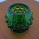 Italian green bubble glass vases and bowl by Empoli, set of 3, 1960s.