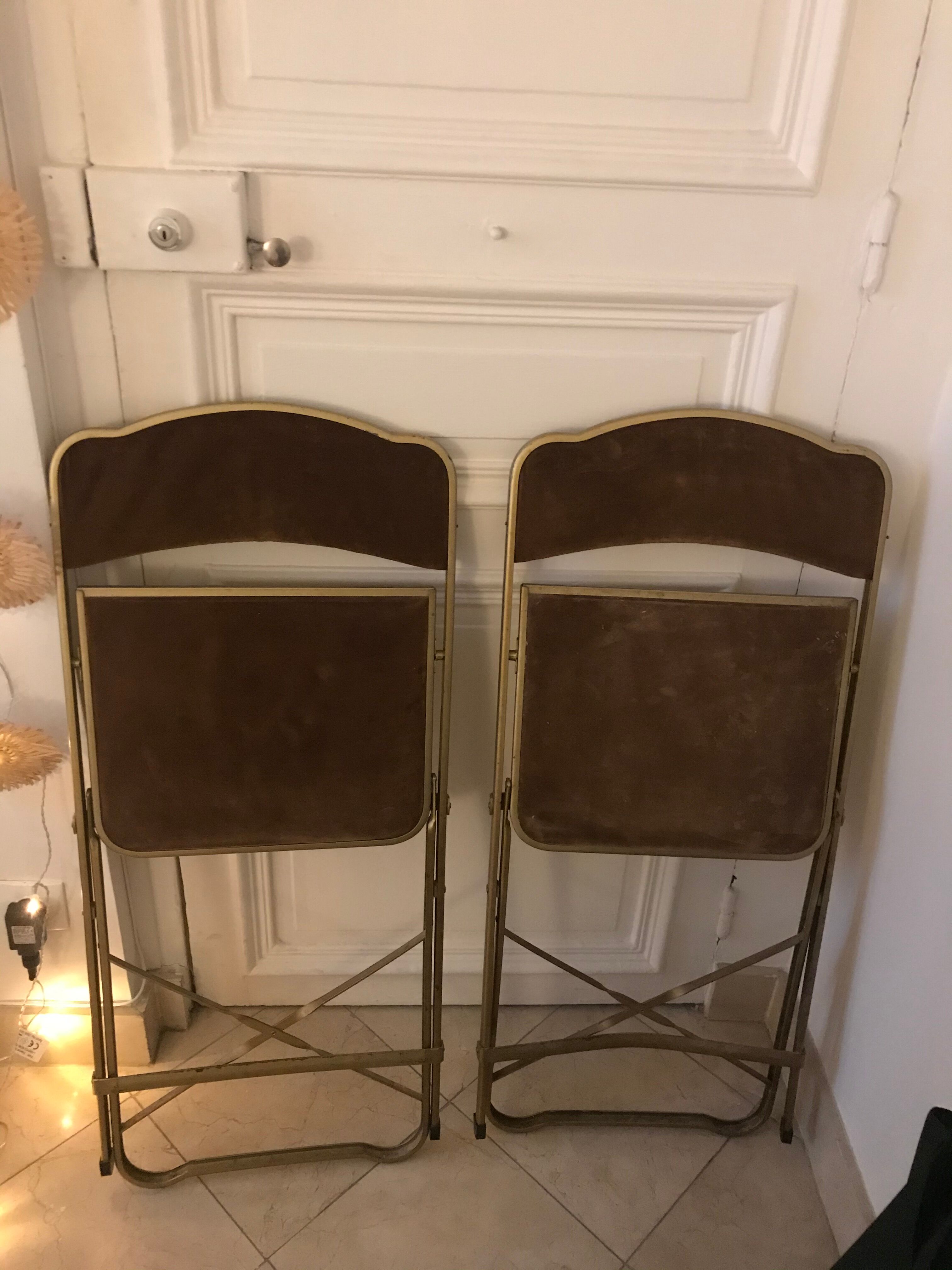 Velvet folding chairs
