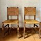 Lot de 4 Chaises en jonc et Bois
