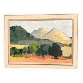 Original Swedish Oil on Canvas – "Bergslandskap" by Stig Wernheden – Signed – Vintage & Framed – 66 × 55 cm (26" × 21.7")