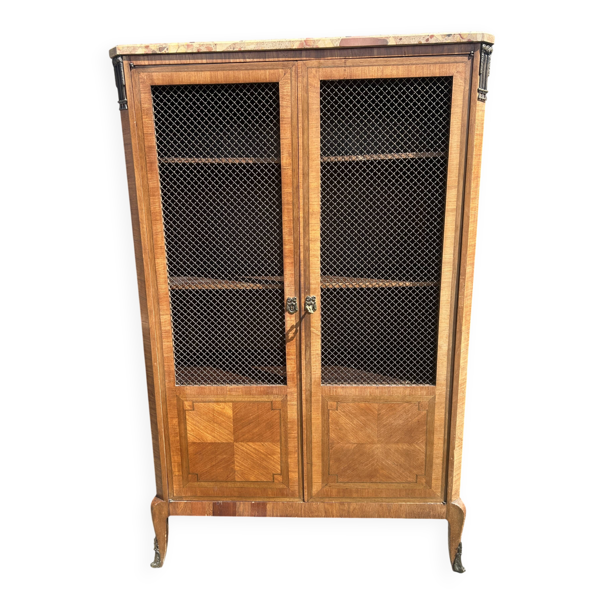 Vitrine de Style Directoire marquetée deux portes