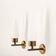 Pair of Italian wall scones in opaline glass and brass, 1960s