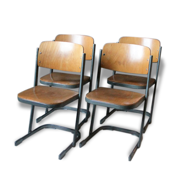 4 Northheler vintage school chairs