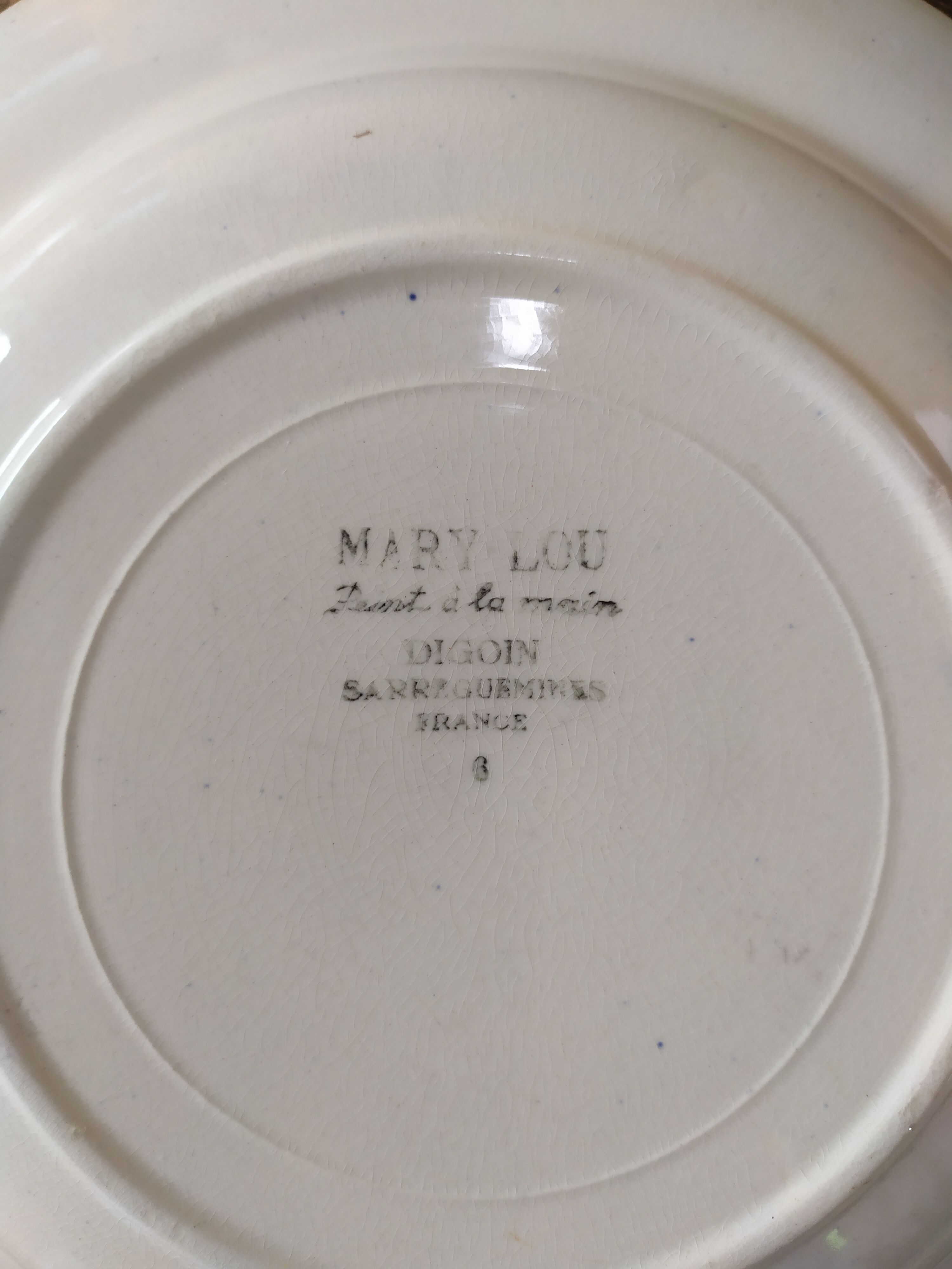 8 hollow plates Digoin Sarreguemines model Mary Lou