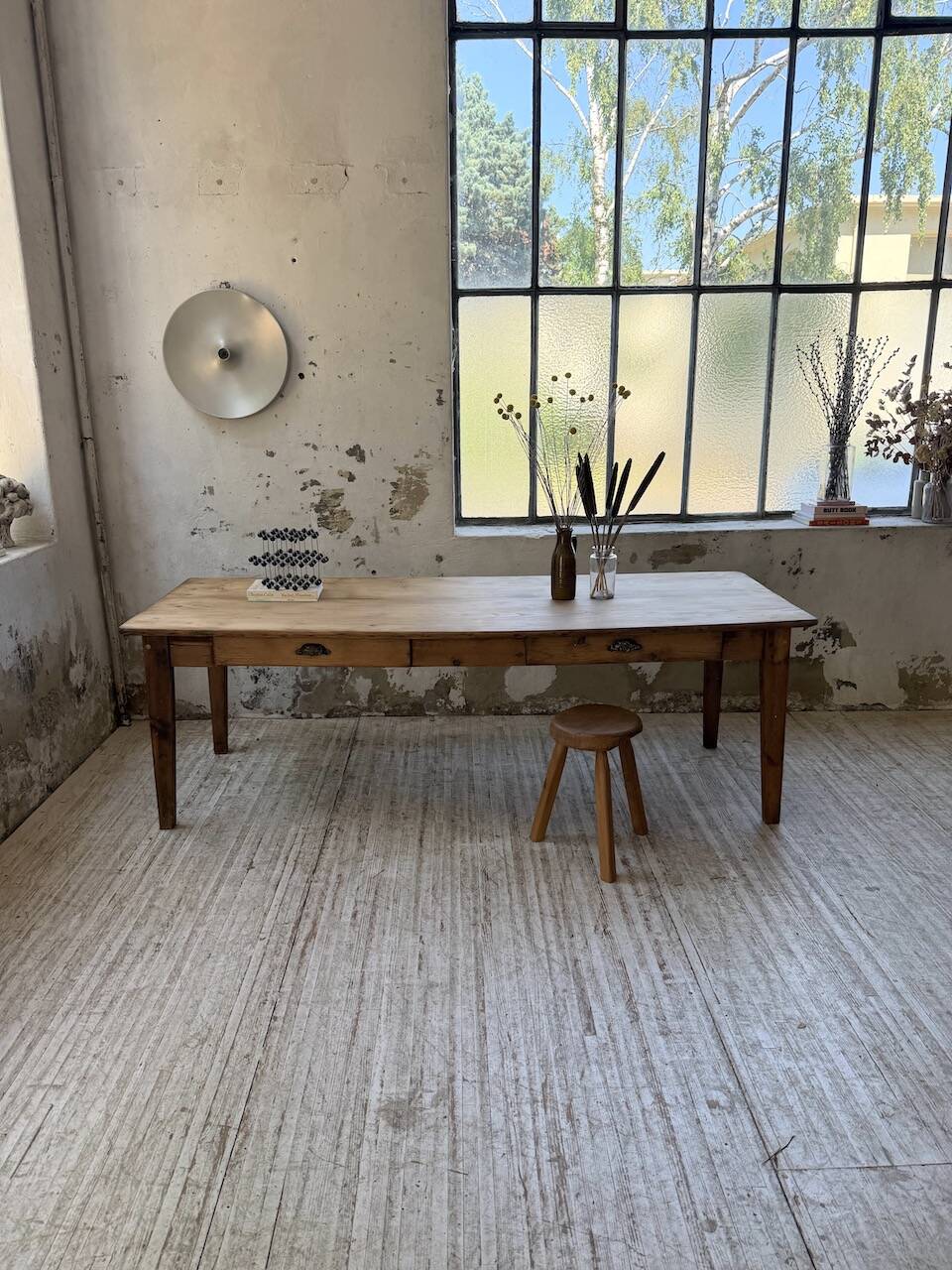1950s pine farmhouse table 220cm