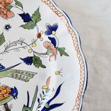 Antique 19th century earthenware plate hand painted with unknown signature