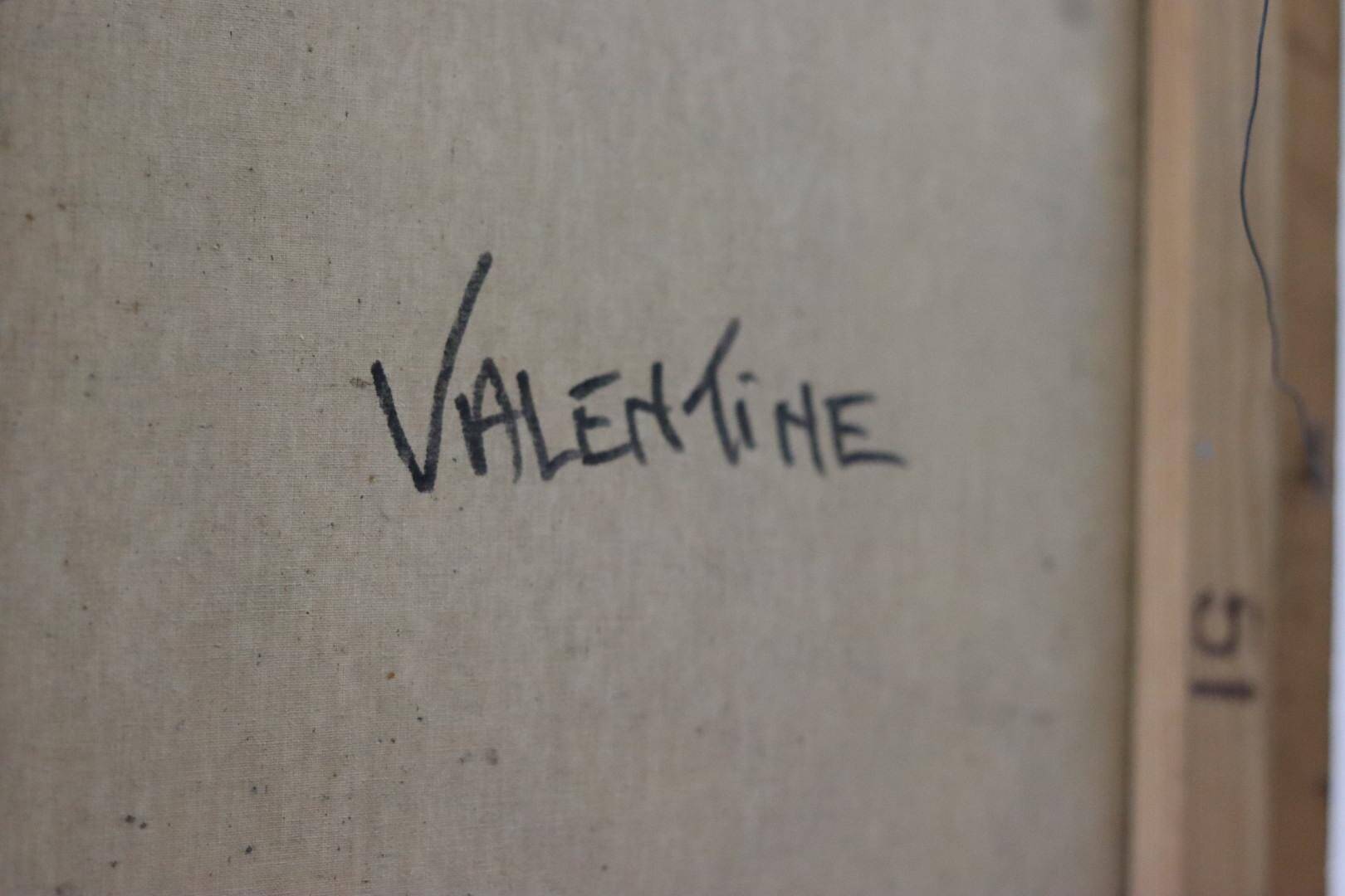 Oil painting on Swedish canvas "City and Canal" by Valentine