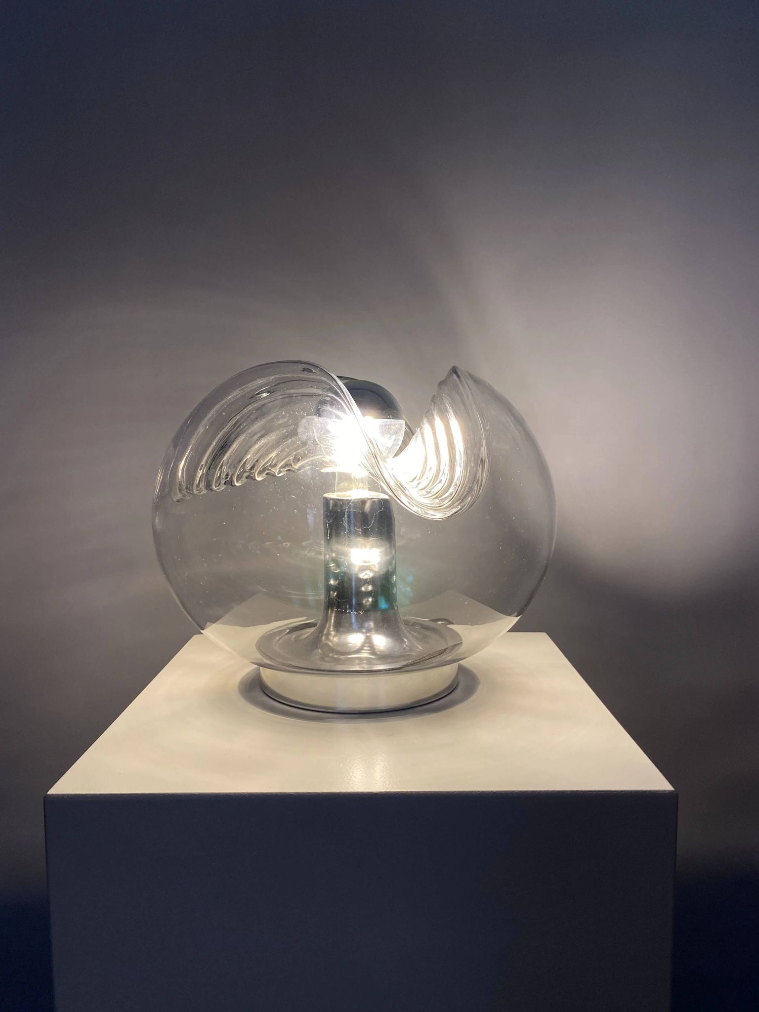 TA21 Futura wavy glass table lamp by Peill and Putzler 1960