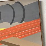 Abstract construction site work canvas