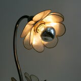 Lampe fleur en laiton et nacre