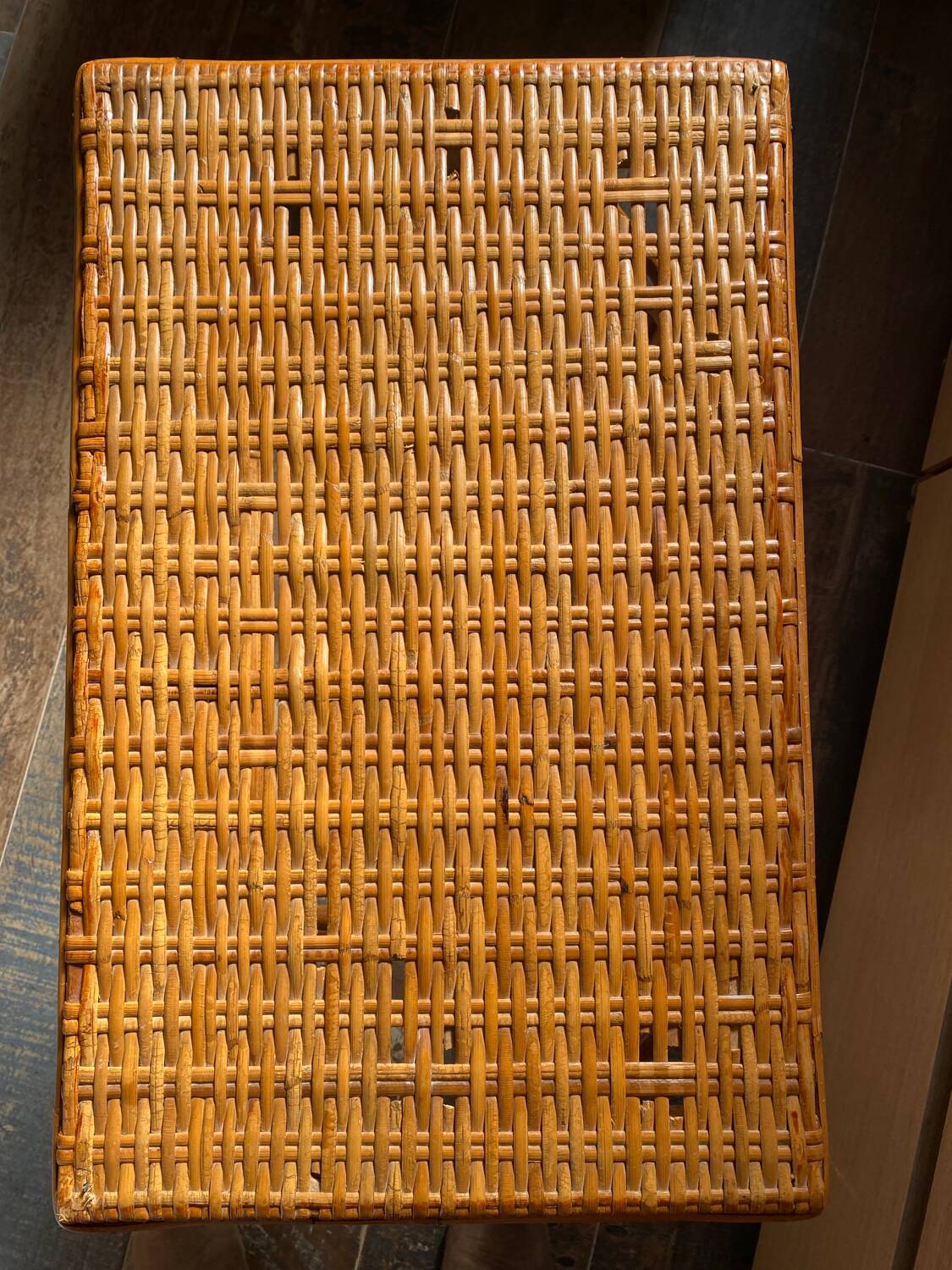 Small vintage rattan table