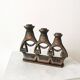 Vintage Russian Doll Candle Holder / 1960s Matryoshka Nesting 3 Candle Iron
