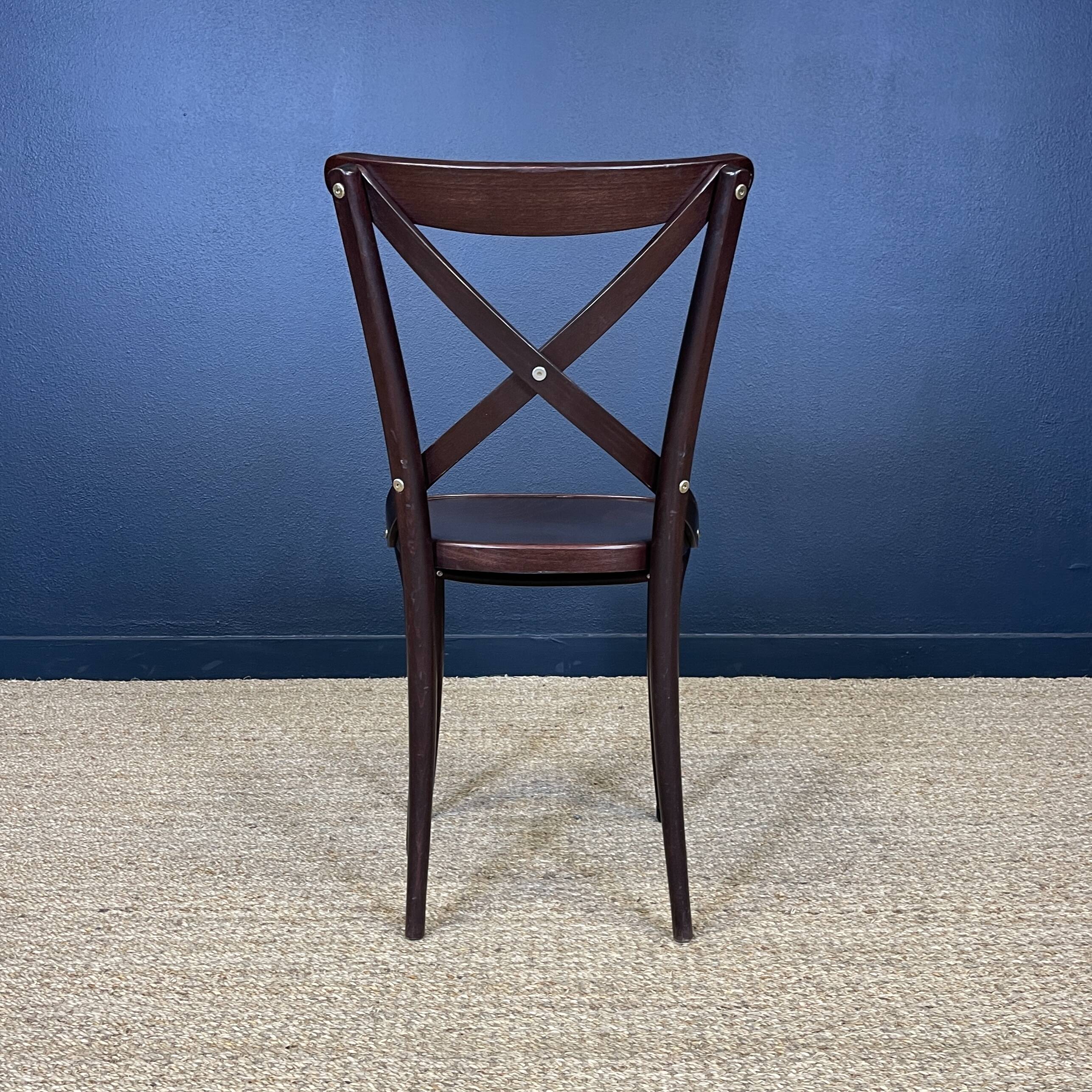 Set of 6 bistro chairs, josephine model, dark wood