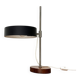 Mid-century minimalist table lamp with a teak veneer base, 1960s.