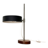 Lampe de table minimaliste du milieu du siècle avec base en placage de teck, années 1960