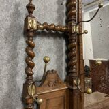 Renaissance style oak castle coat rack circa 1850