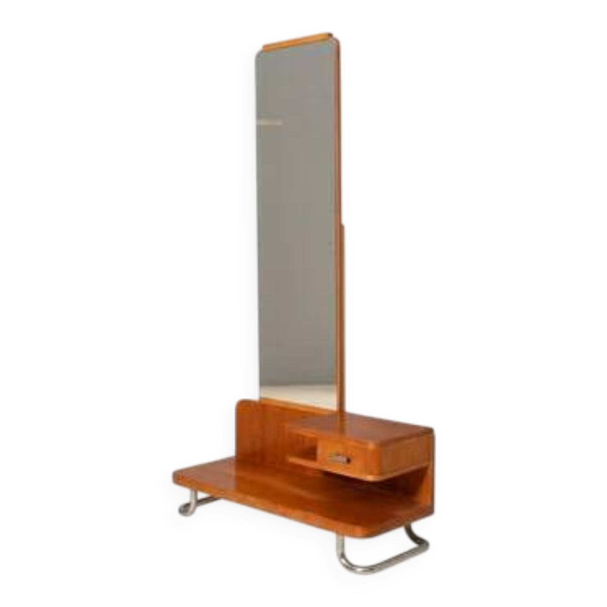 Functionalist hall stand with mirror, Czechoslovakia, 1930s