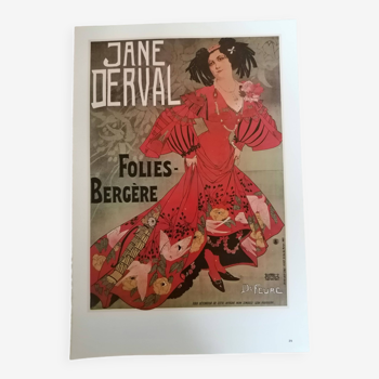 Poster folies bergère "janederval/yvette guilbert repro 70s