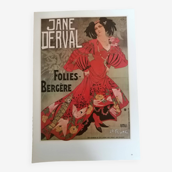 Poster Follies Bergère "janederval/yvette guilbert repro 70s