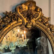 Mirror, Louis XVI Mantelpiece in Carved and Gilded Wood, 18th Century