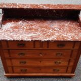 Chest of drawers light oak marble top