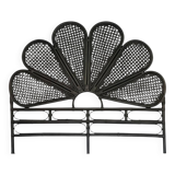 Vintage black rattan headboard 142cm